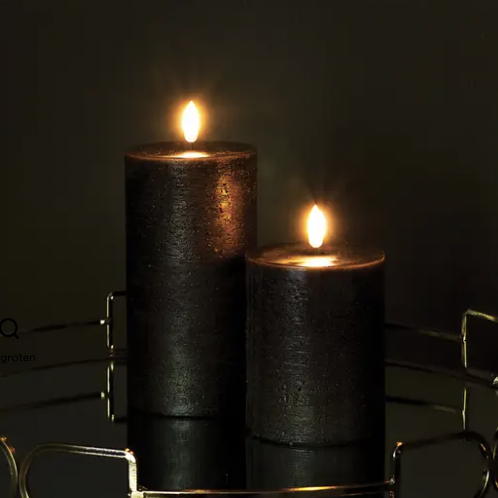 UYUNI UYUNI - Cilinderkaars LED Zwart 7,8x20cm