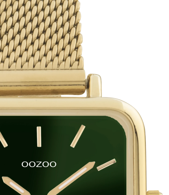 OOZOO OOZOO - Horloge vintage goud met mesh band C10973
