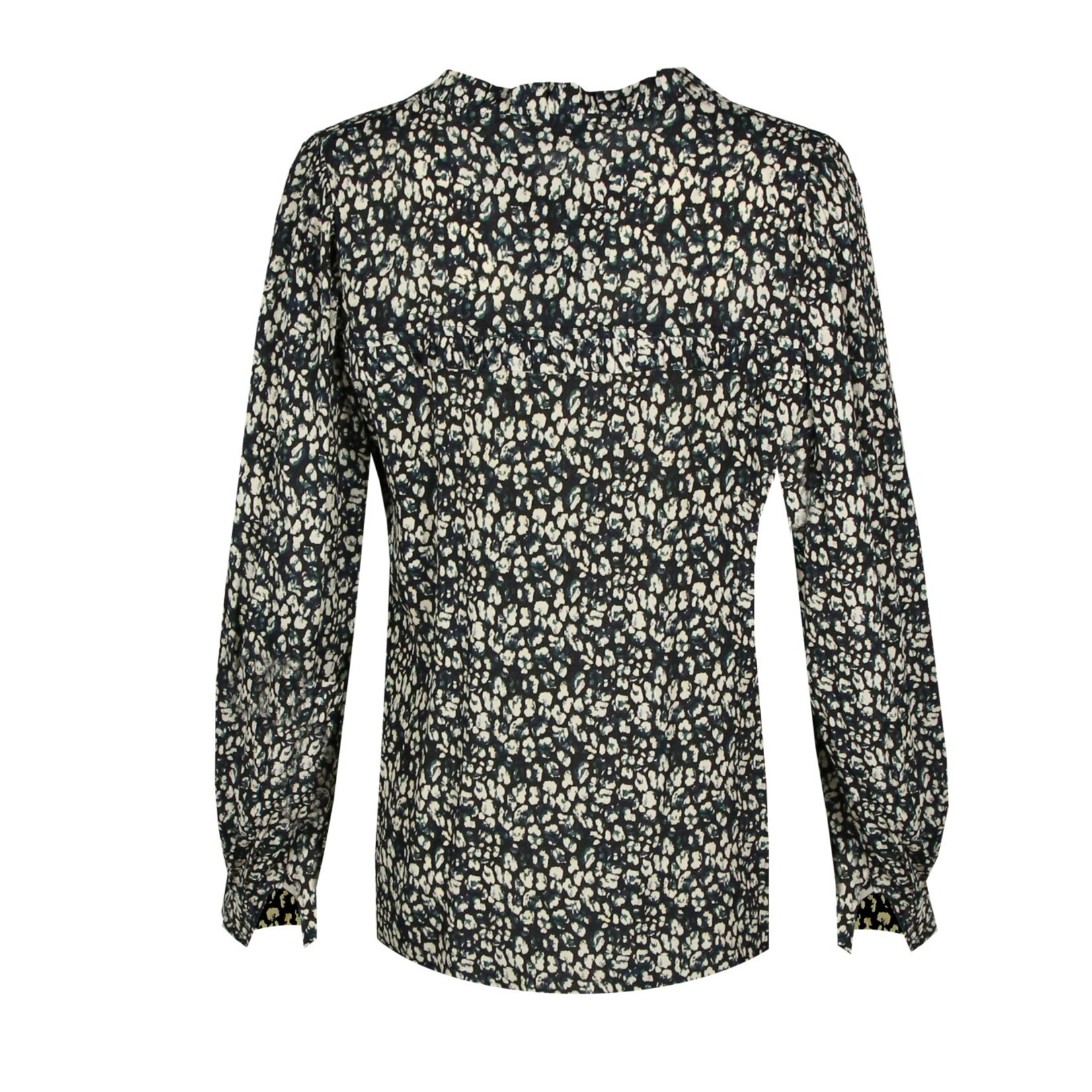 FLURESK FLURESK - Blouse jackie zwart/smaragdgroen maat 38