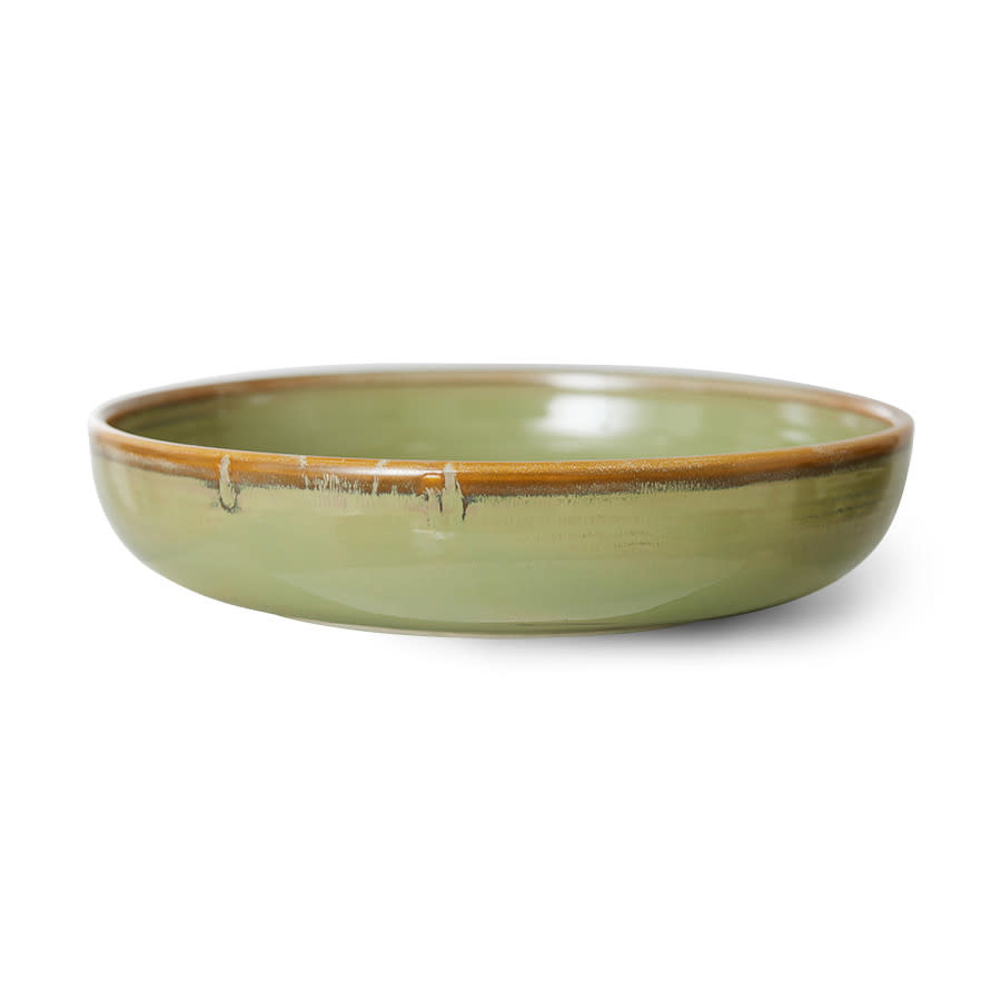 HKLIVING Chef ceramics deep plate L, moss green ace7140 Studio Ndrie8