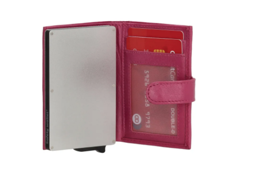 DOUBLE-D DOUBLE-D - Safety wallet Fuchsia leer