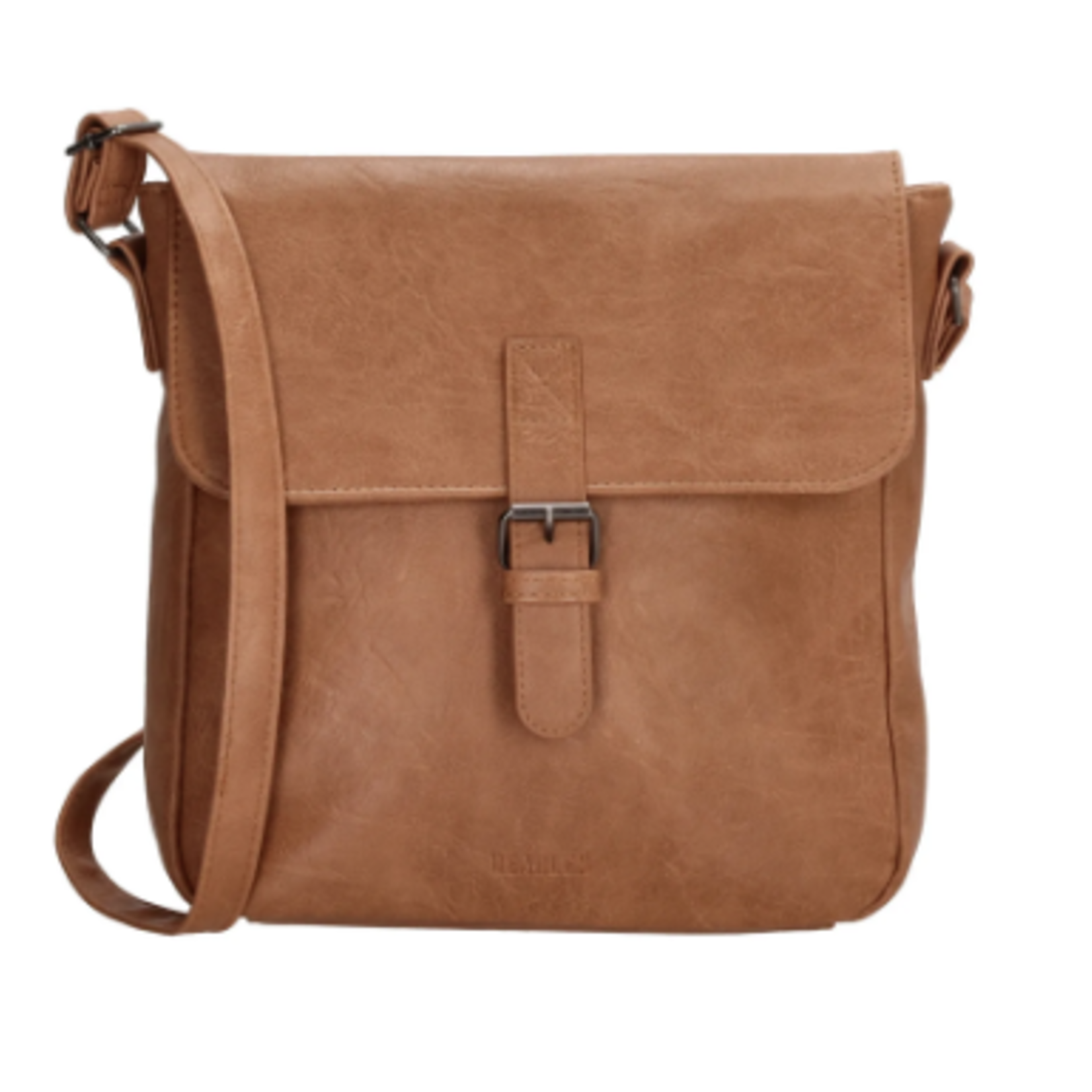 -- Schoudertas Carino taupe imitatieleer