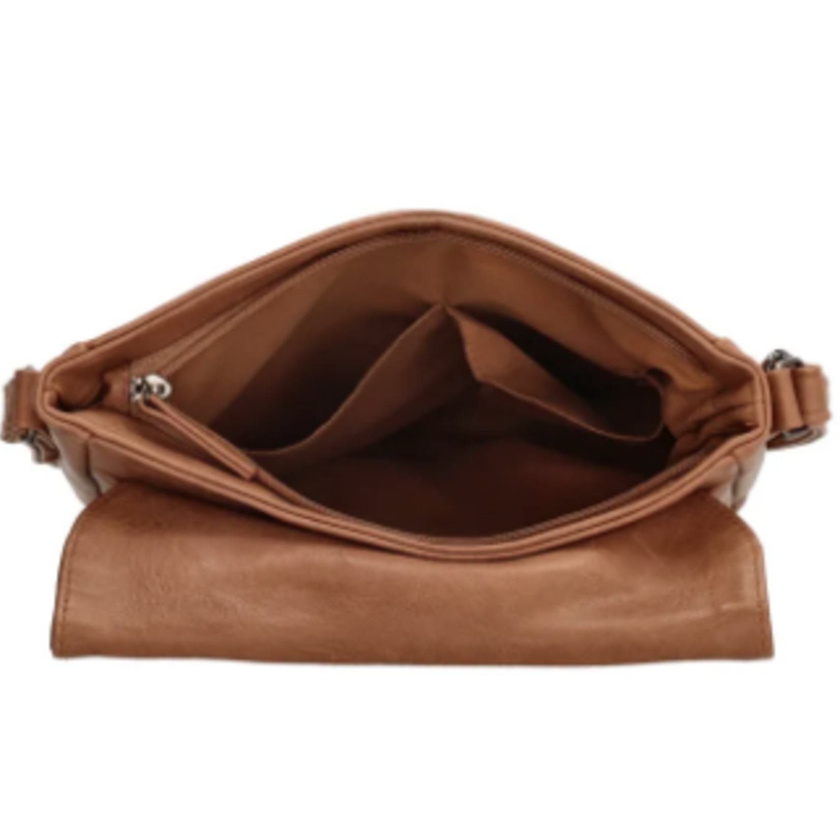 -- Schoudertas Carino taupe imitatieleer