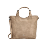 -- Handtas taupe kunstleer