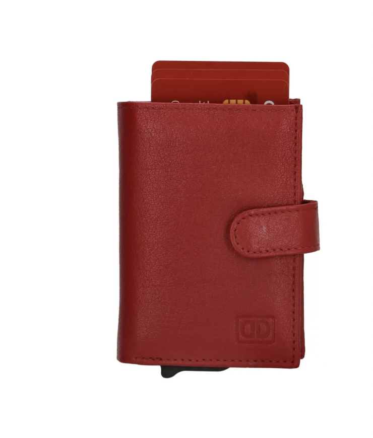 -- Safety wallet / portemonnee rood leer