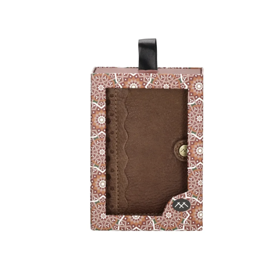 -- Marrakech safety wallet bruin leer