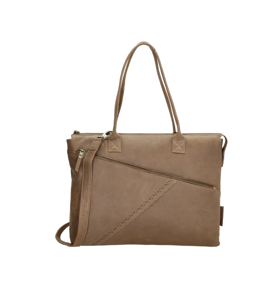 -- Laptop tas Marrakech  leer, taupe