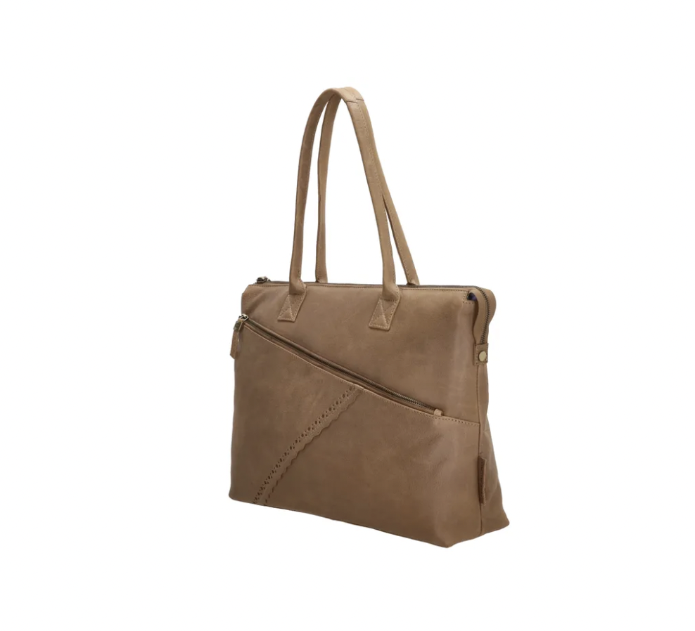 -- Laptop tas Marrakech  leer, taupe