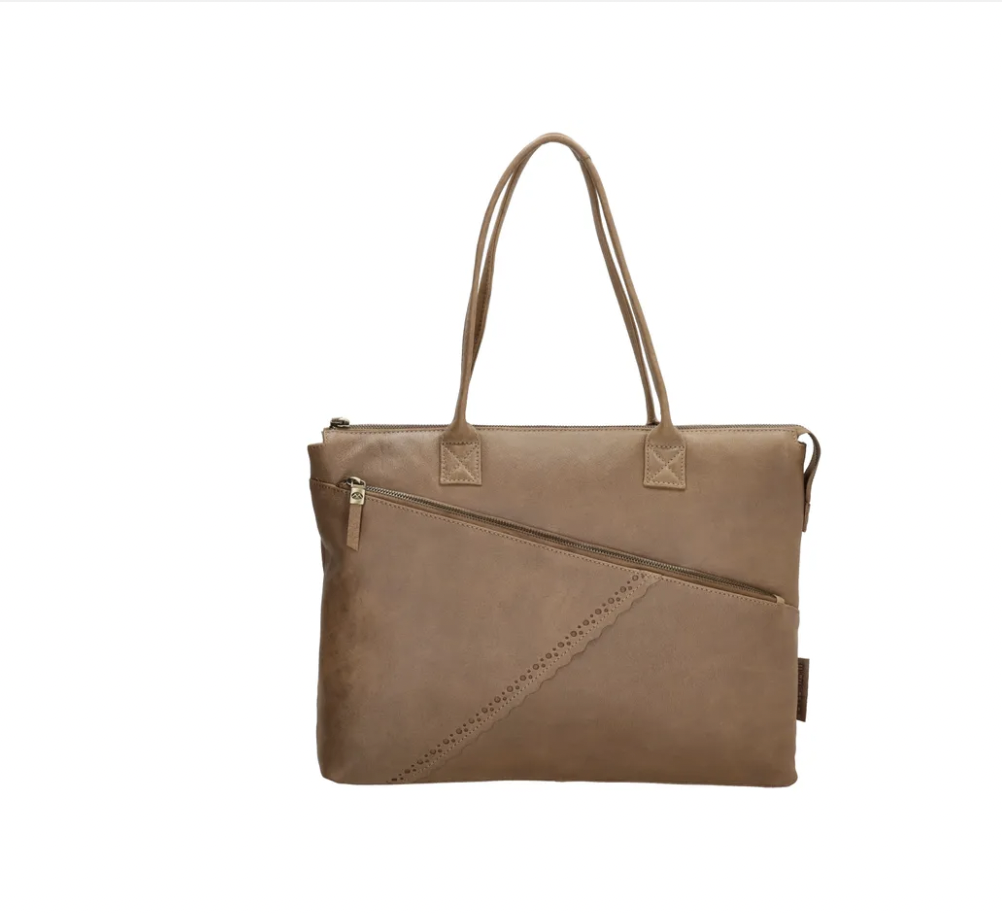 -- Laptop tas Marrakech  leer, taupe