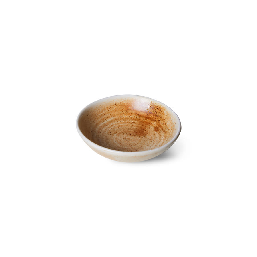 HKLIVING HKLIVING - Small dish rustic creme/brown ACE7159