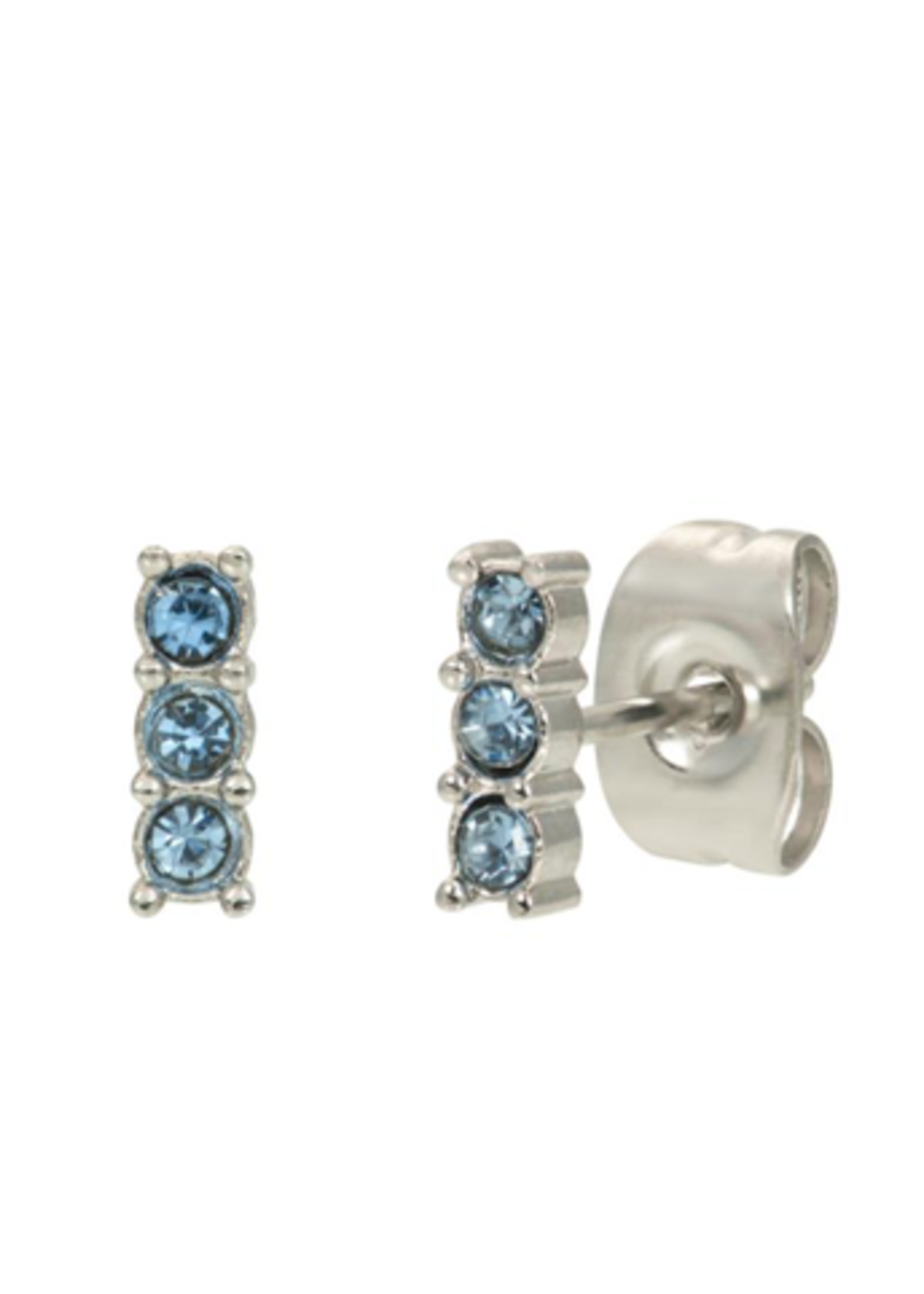 iXXXi Jewelry IXXXI - Ear studs triple stone blue zilver