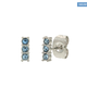 iXXXi Jewelry IXXXI - Ear studs triple stone blue zilver