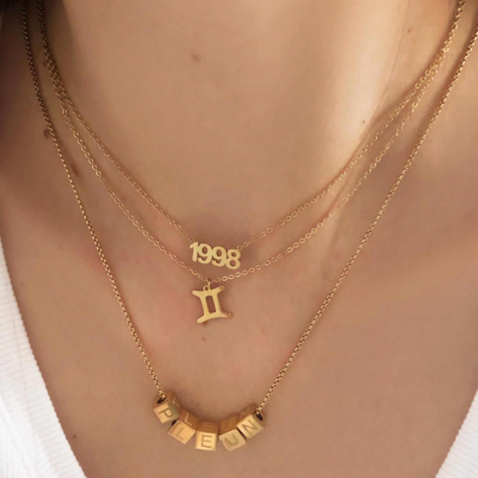 MY JEWELLERY MY JEWELLERY - Cubes bedel Initiaal A t/m Z Goud