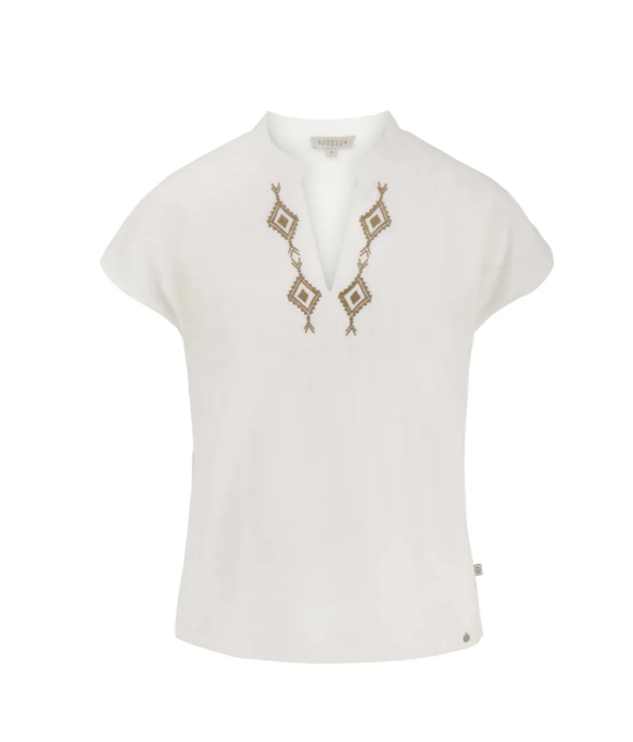 ZUSSS ZUSSS - Blouse met geborduurde details wit