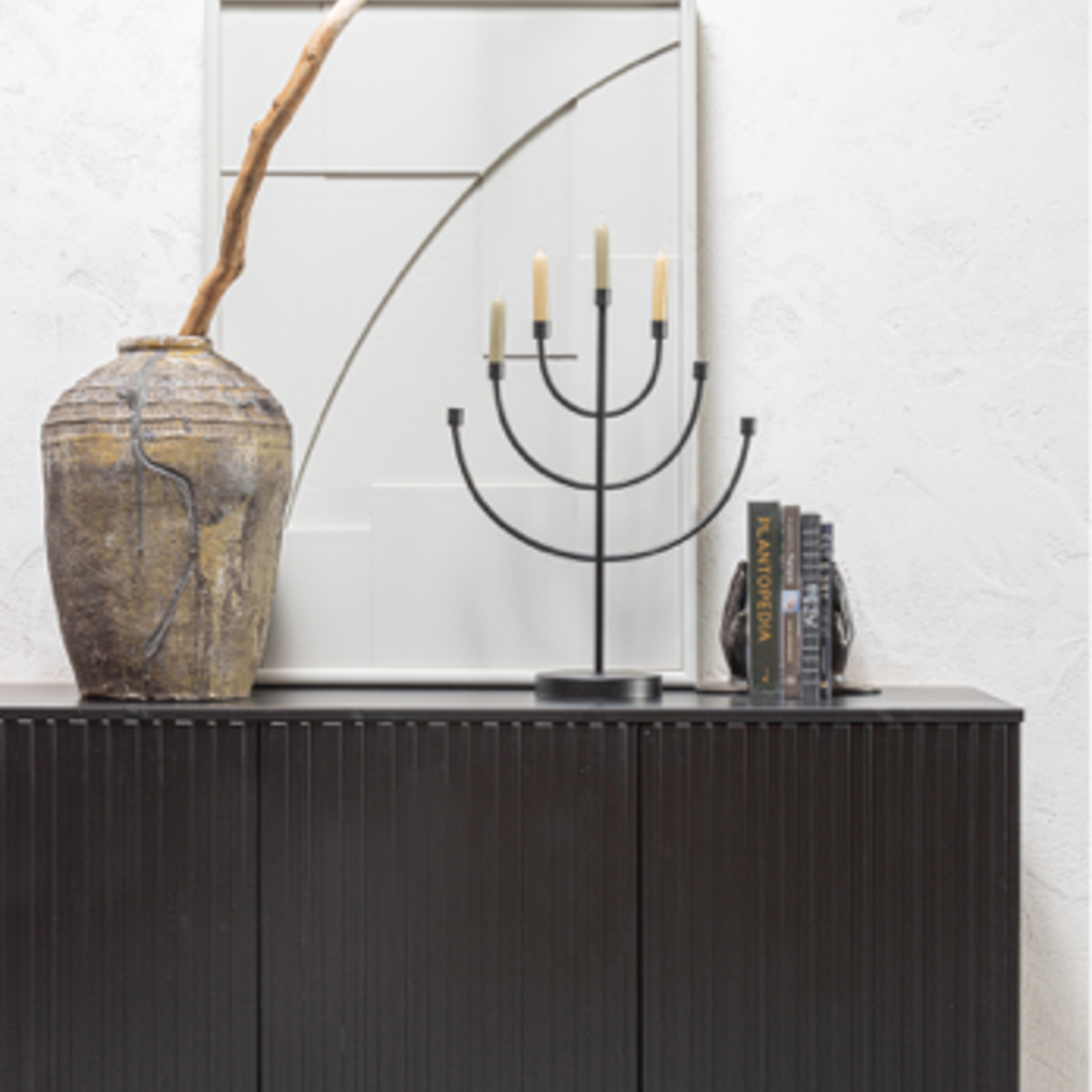 WOOOD EXCLUSIVE WOOOD - New gravure dressoir grenen zwart 200cm