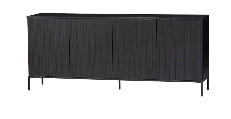 WOOOD EXCLUSIVE WOOOD EXCLUSIVE - Dressoir new gravure grenen zwart 200cm