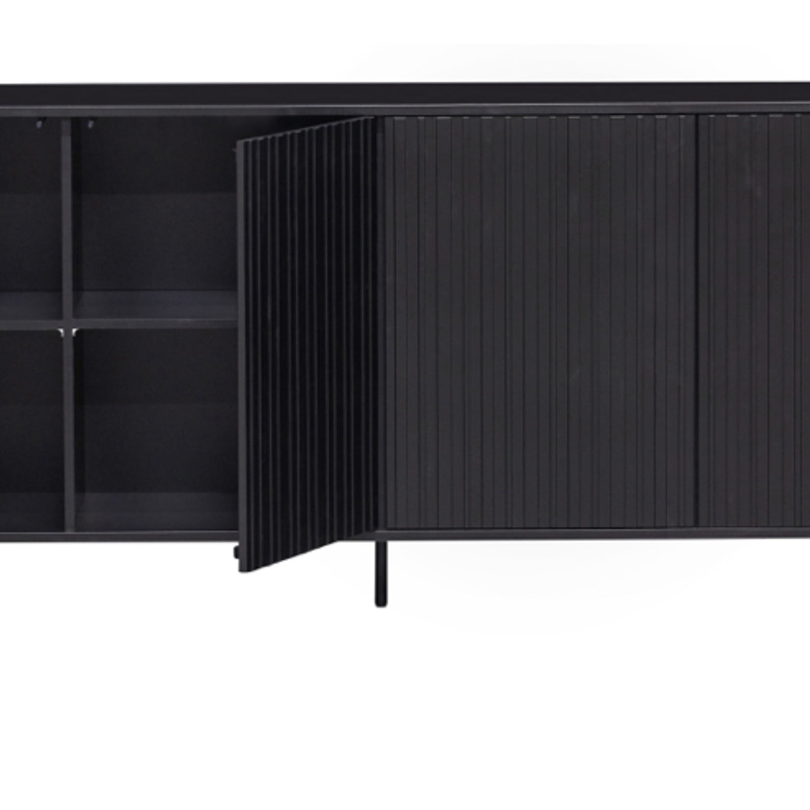WOOOD EXCLUSIVE WOOOD - New gravure dressoir grenen zwart 200cm