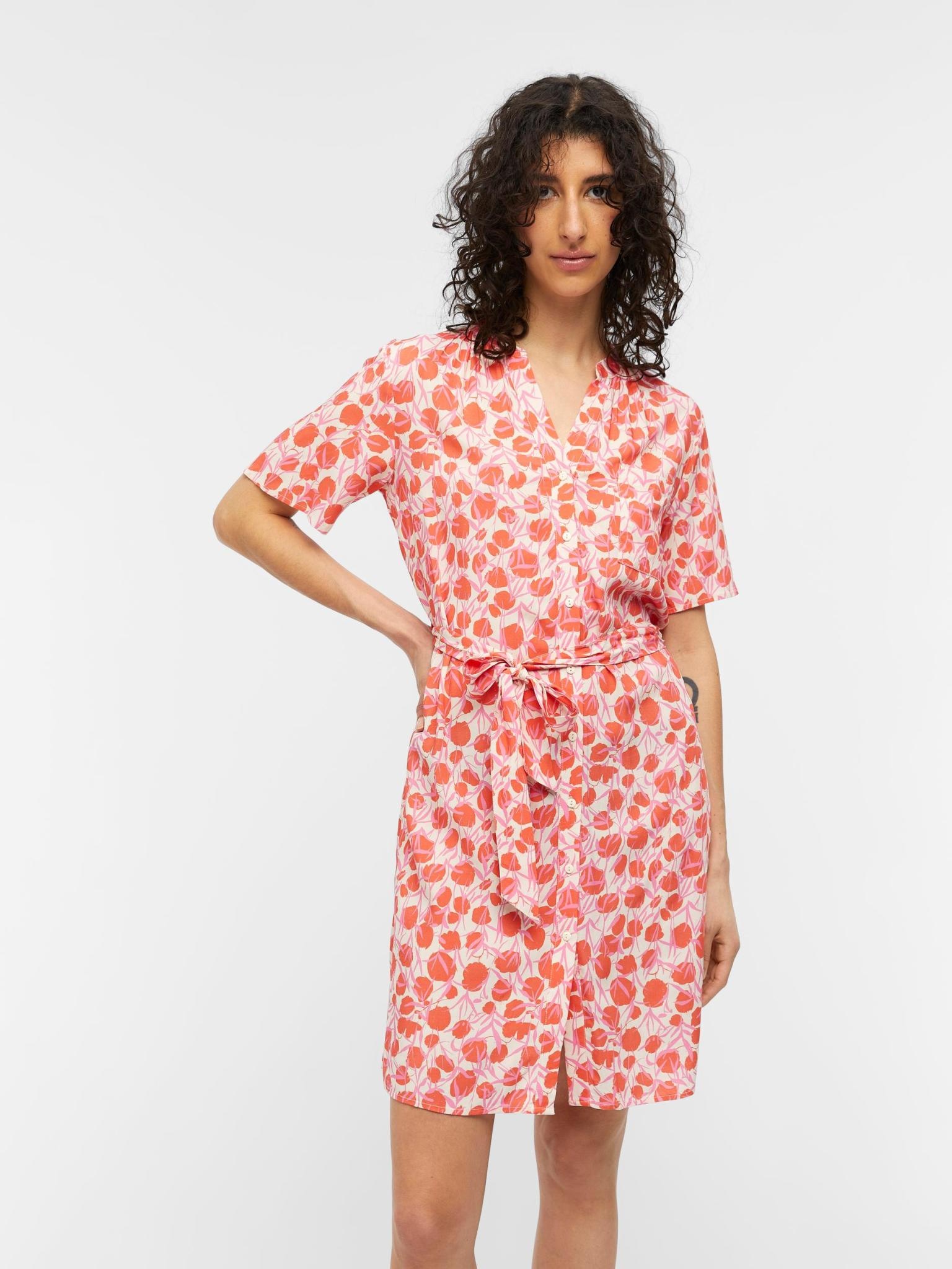 OBJECT OBJECT - Jurk Ema Elise sandshell hot coral