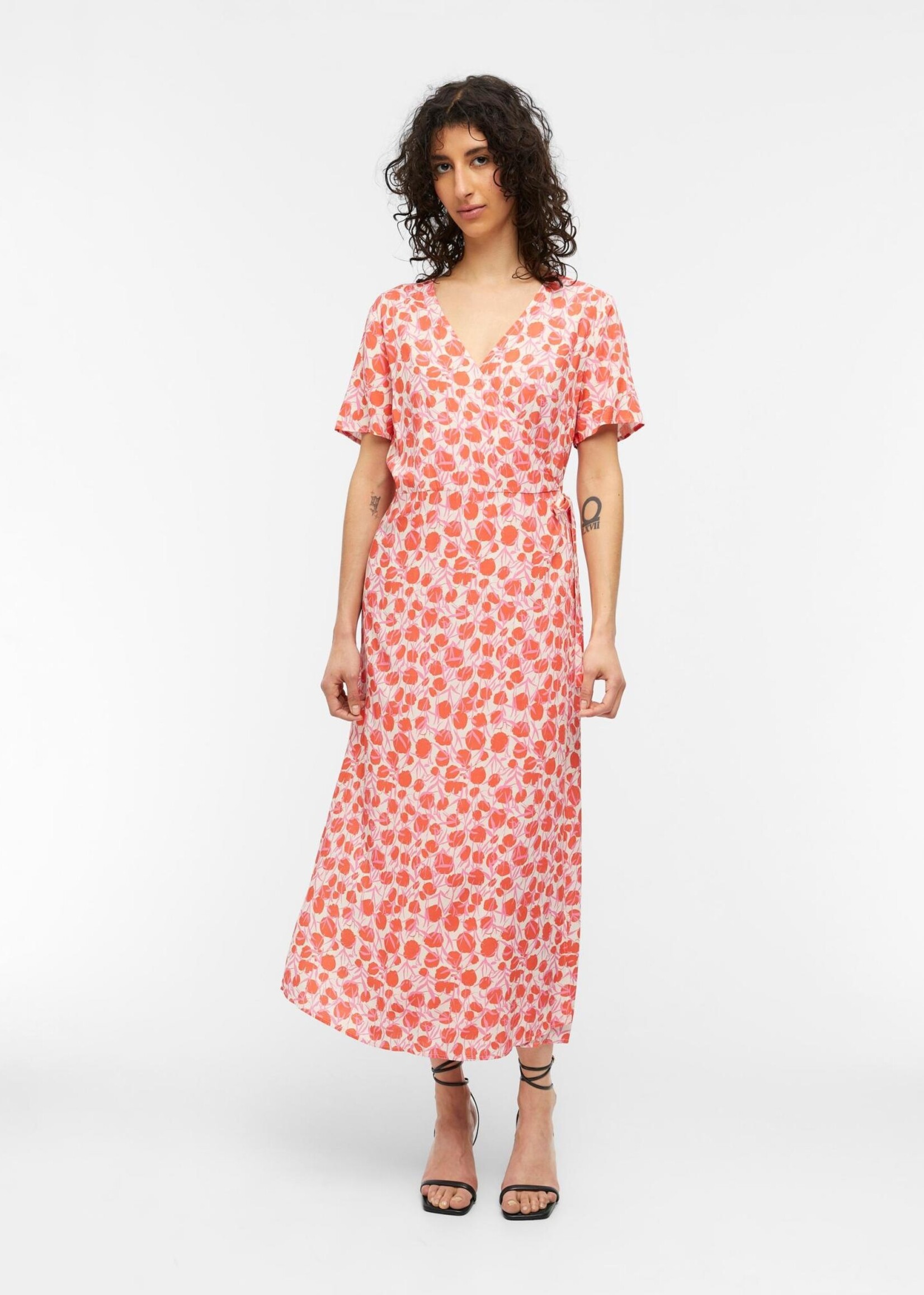 OBJECT OBJECT - Jurk Ema Elise long sandshell hot coral MAAT 34