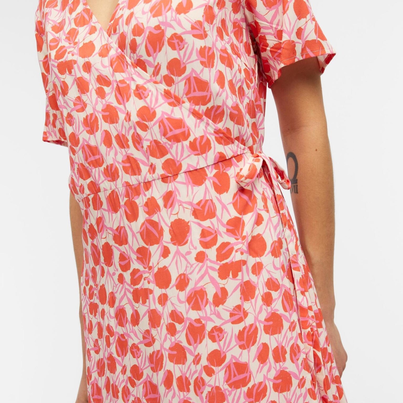 OBJECT OBJECT - Jurk Ema Elise long sandshell hot coral MAAT 34