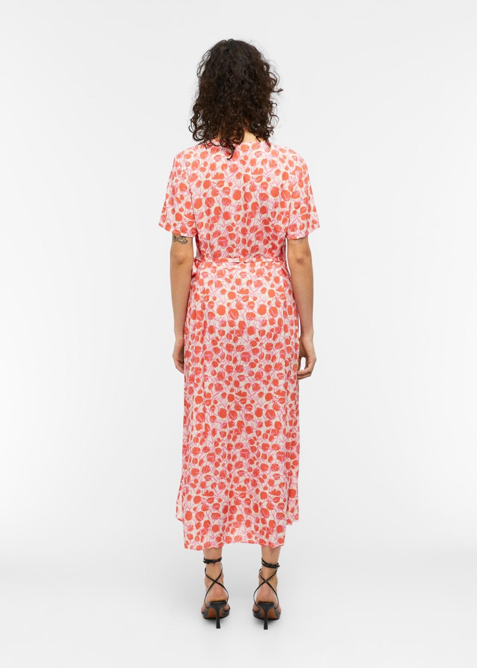 OBJECT OBJECT - Jurk Ema Elise long sandshell hot coral MAAT 34