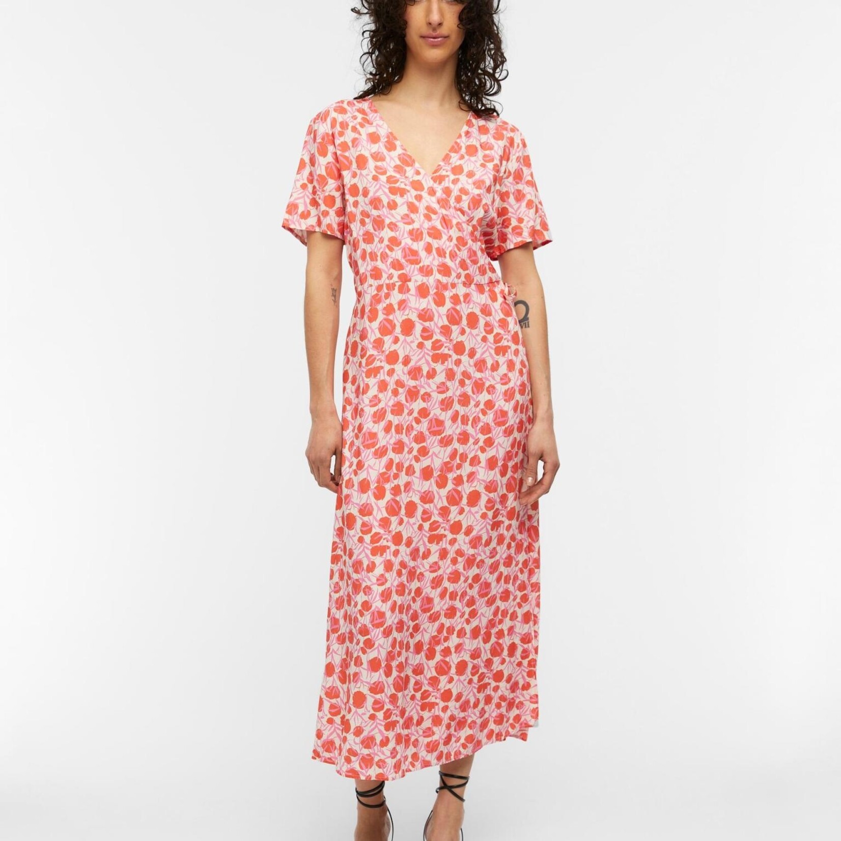 OBJECT OBJECT - Jurk Ema Elise long sandshell hot coral MAAT 34