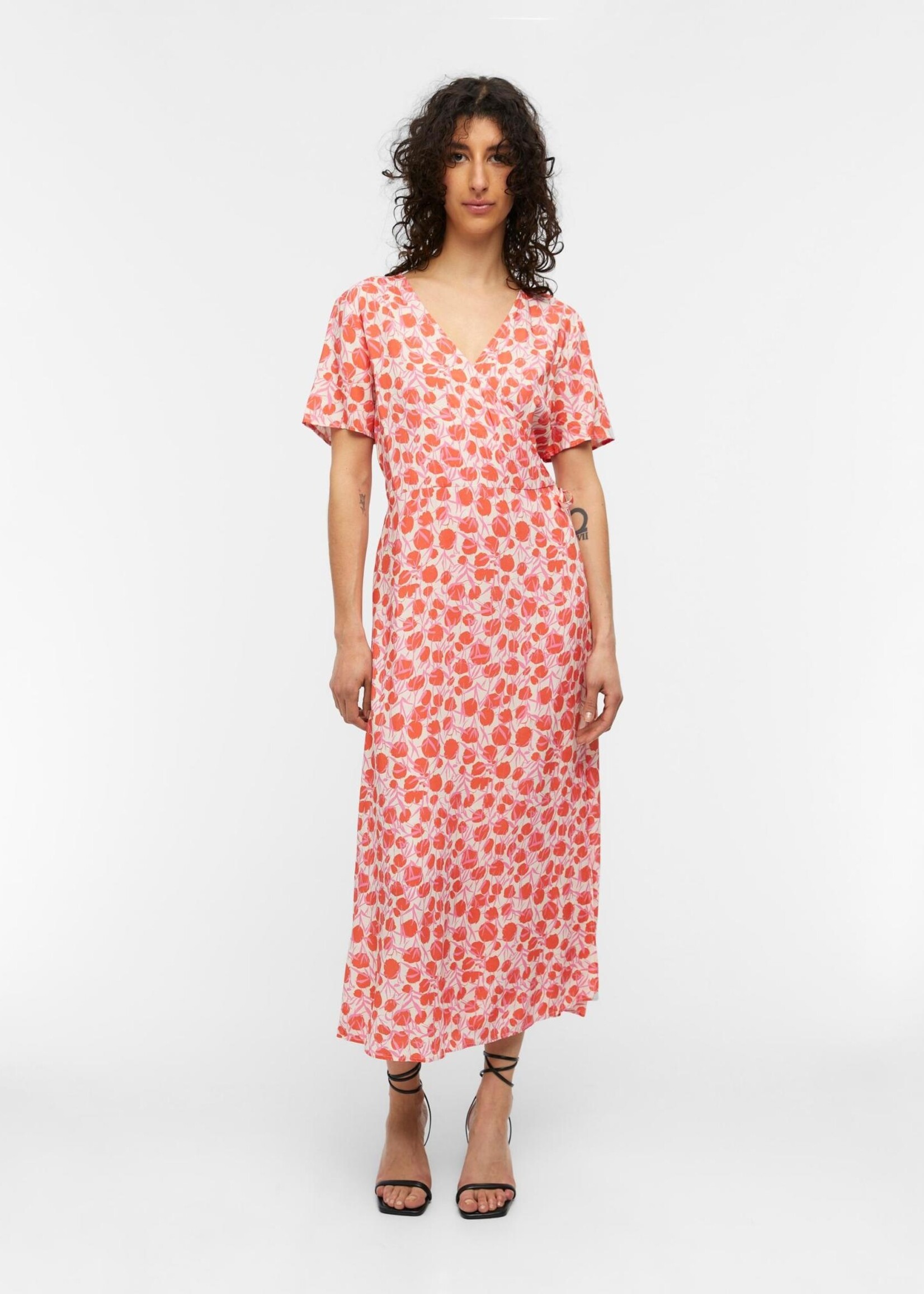 OBJECT OBJECT - Jurk Ema Elise long sandshell hot coral MAAT 34