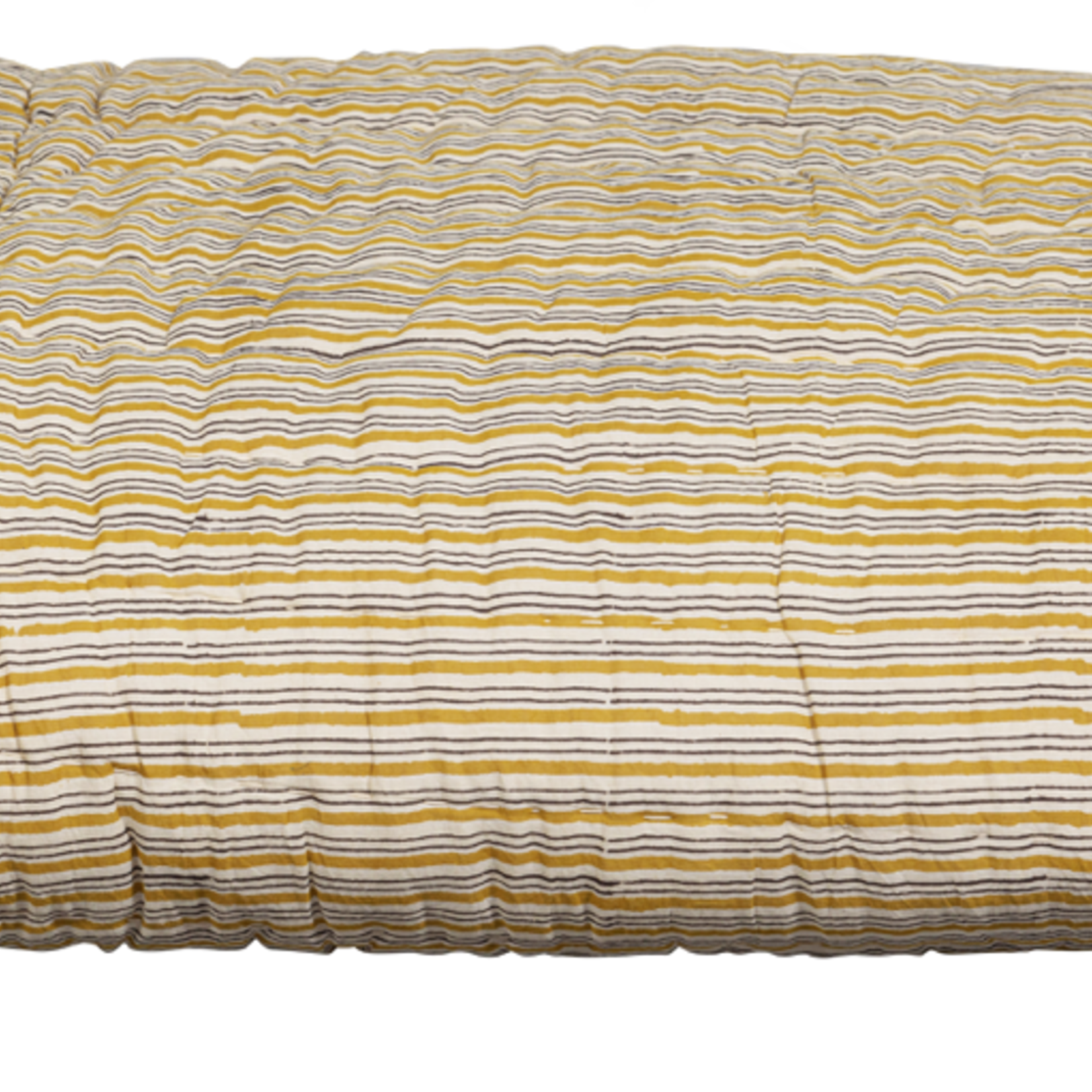 -- Chevron quilt plaid zwart/mosterd 220x265