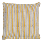 -- Chevron kussen met print zwart/mosterd 50x50