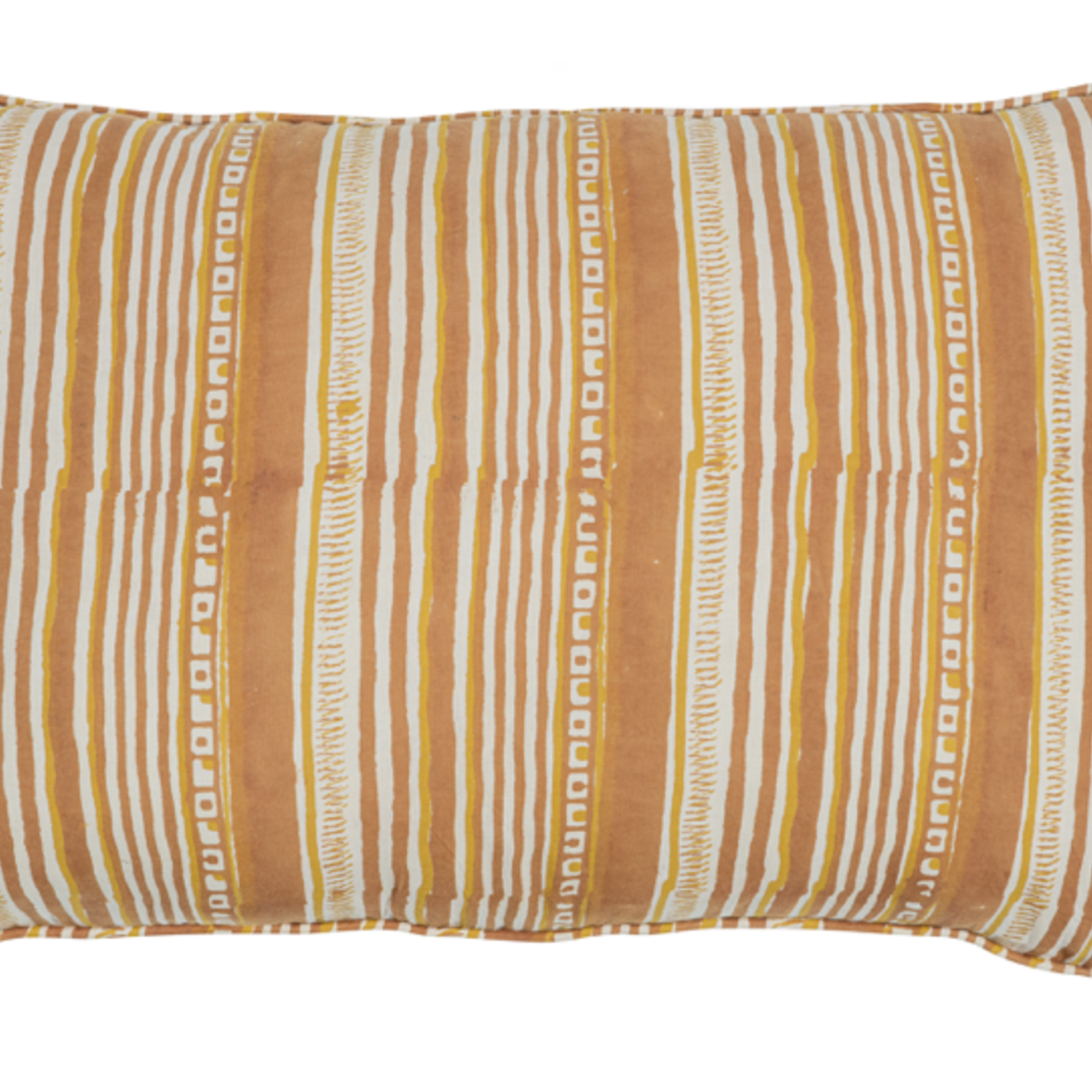 -- Banding kussen met print bruin 40x60