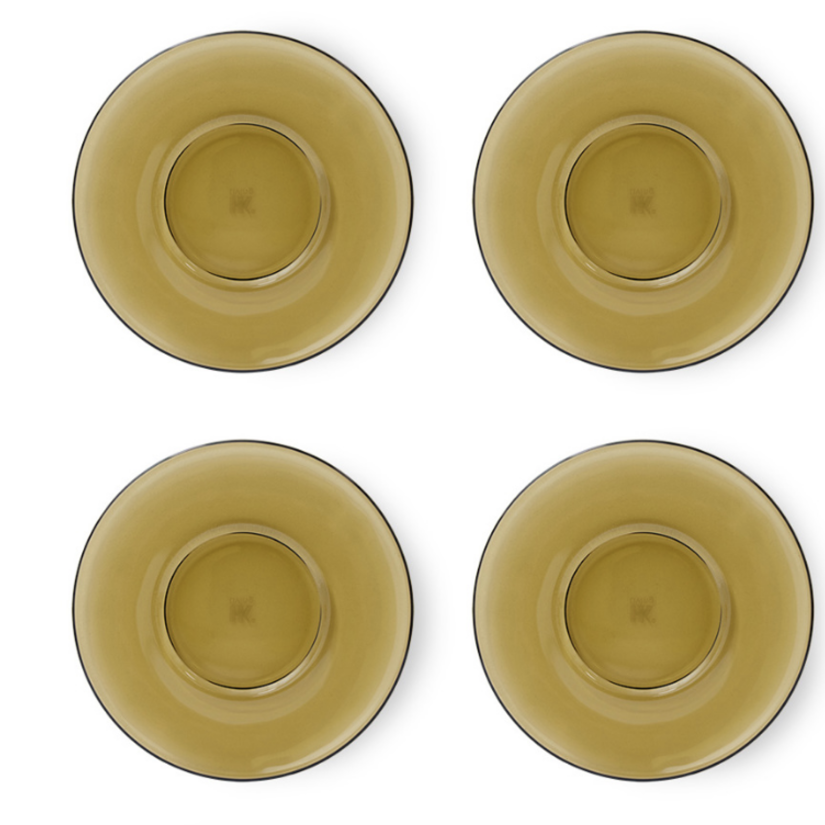 HKLIVING HKLIVING - 70's  Schoteltje glas mud brown per stuk AGL4504