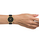 OOZOO OOZOO - Horloge goudkleurig met zwarte leren band C10837