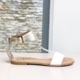 DWRS Label BV DWRS LABEL - Sandaal Jaffa metallic met leer, off-white met goud