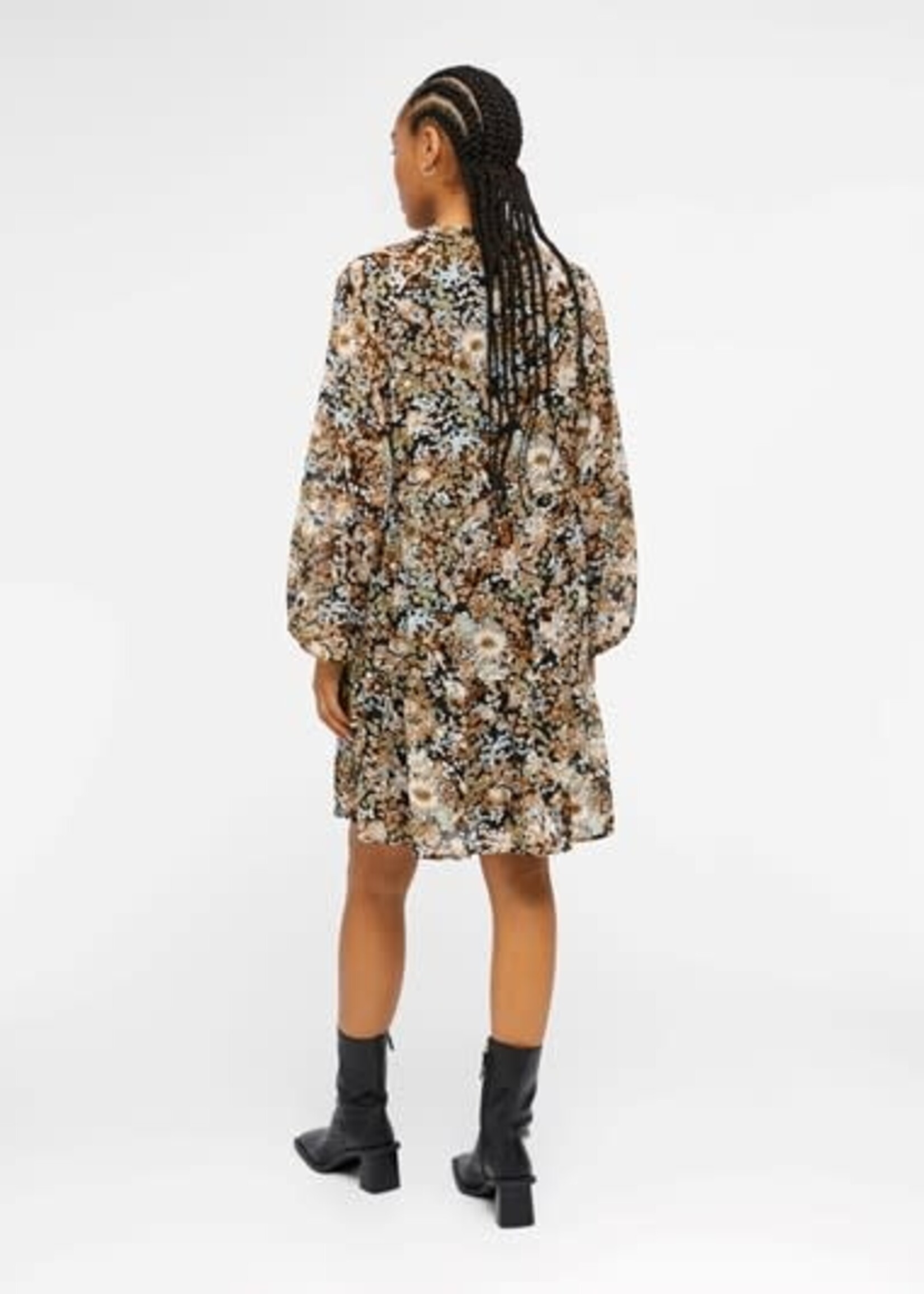 OBJECT OBJECT Jurk Mila Black Multi Color flower