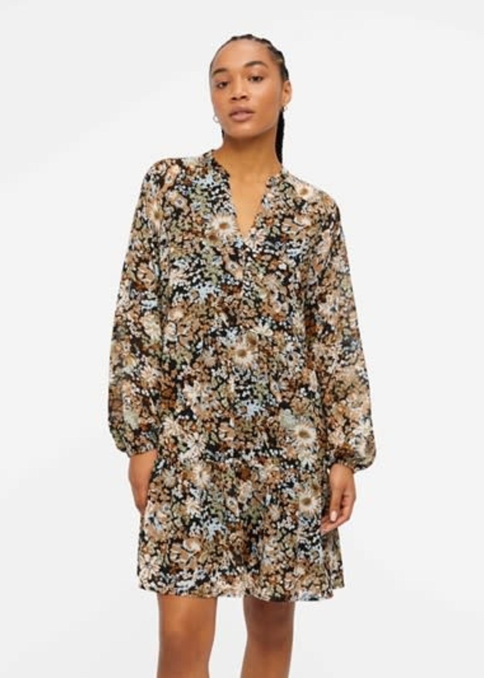 OBJECT OBJECT Jurk Mila Black Multi Color flower