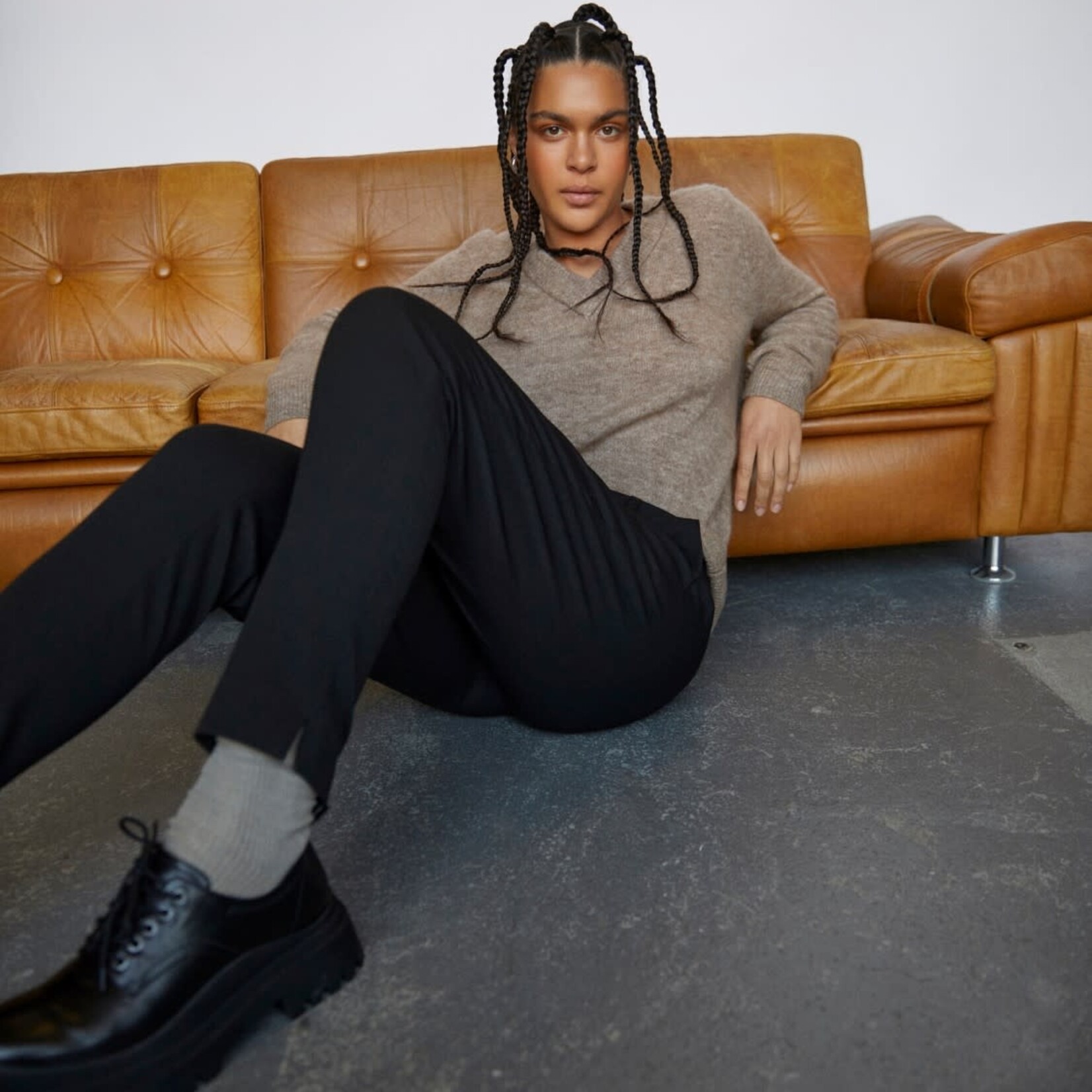 OBJECT OBJECT - Broek Lisa slim pant black / zwart