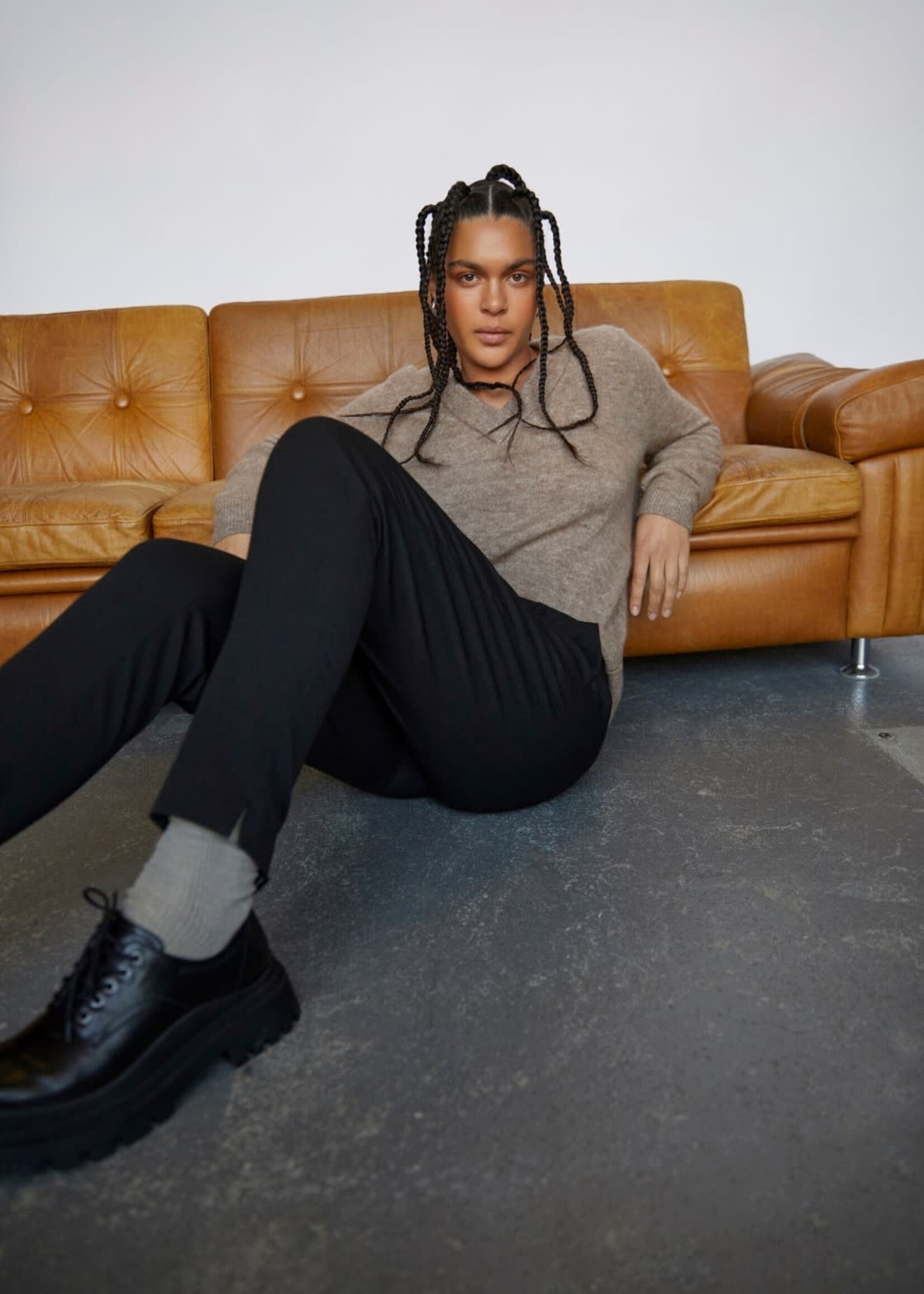OBJECT OBJECT - Broek Lisa slim pant black / zwart