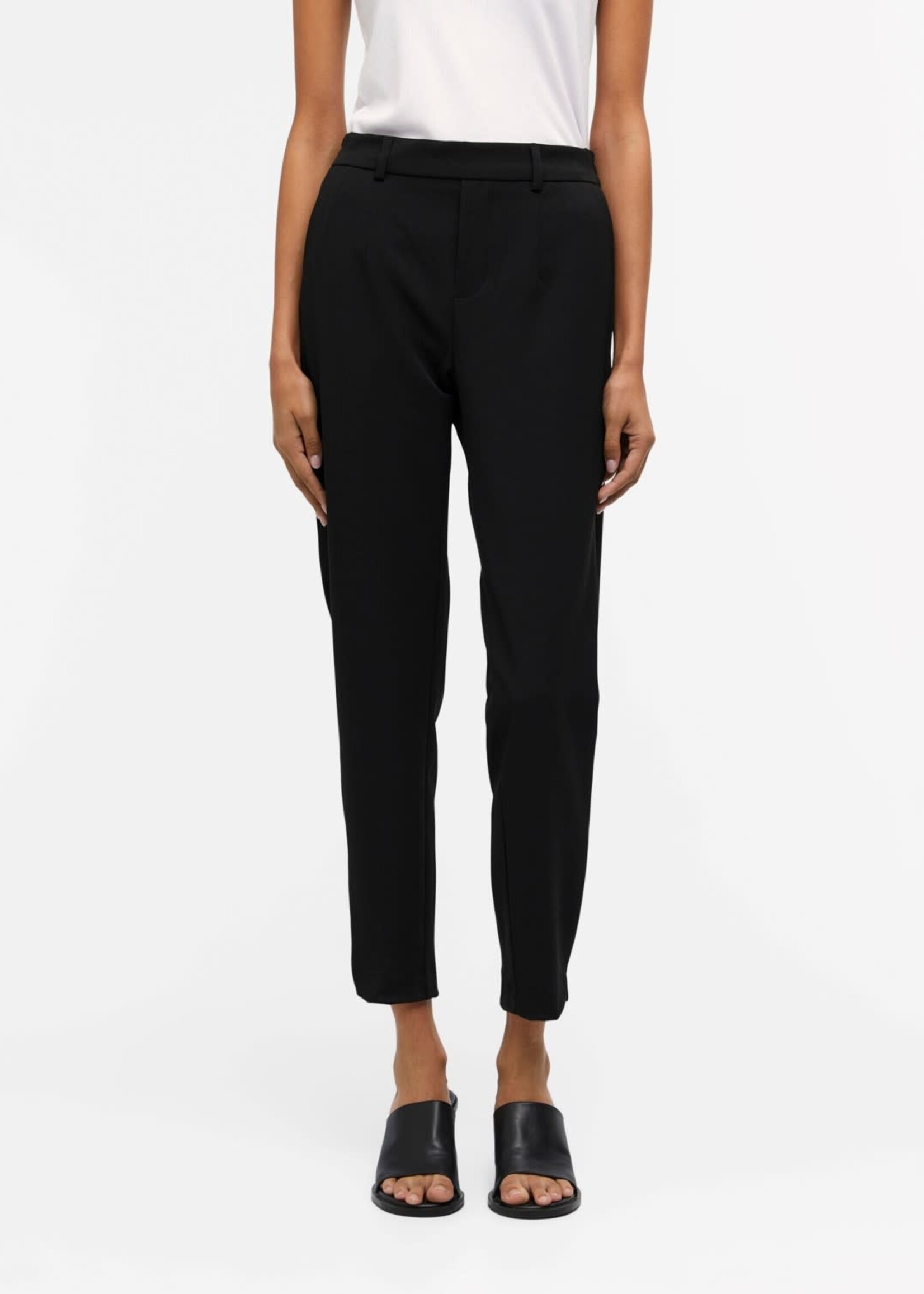 OBJECT OBJECT - Broek Lisa slim pant black / zwart