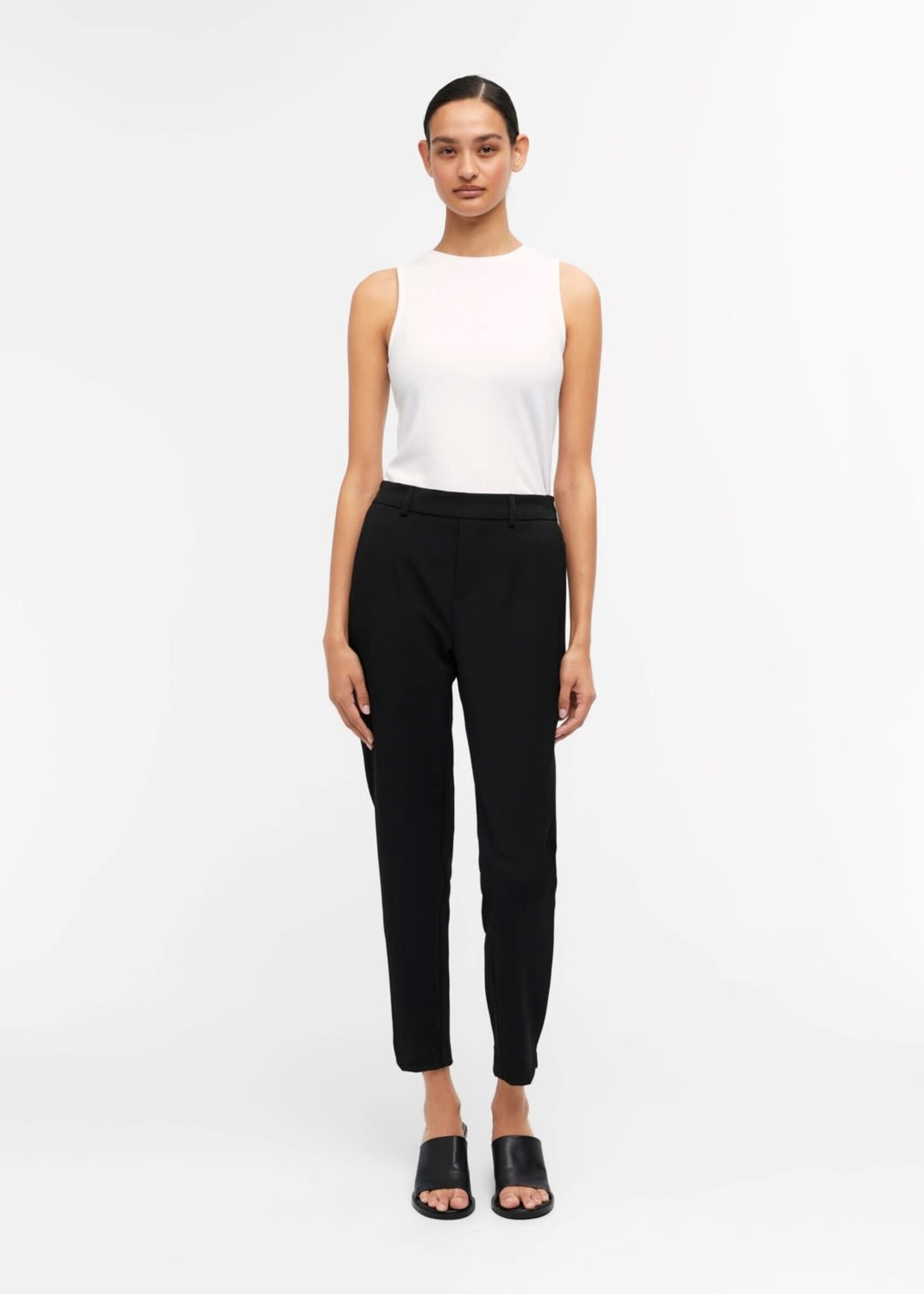 OBJECT OBJECT - Broek Lisa slim pant black / zwart