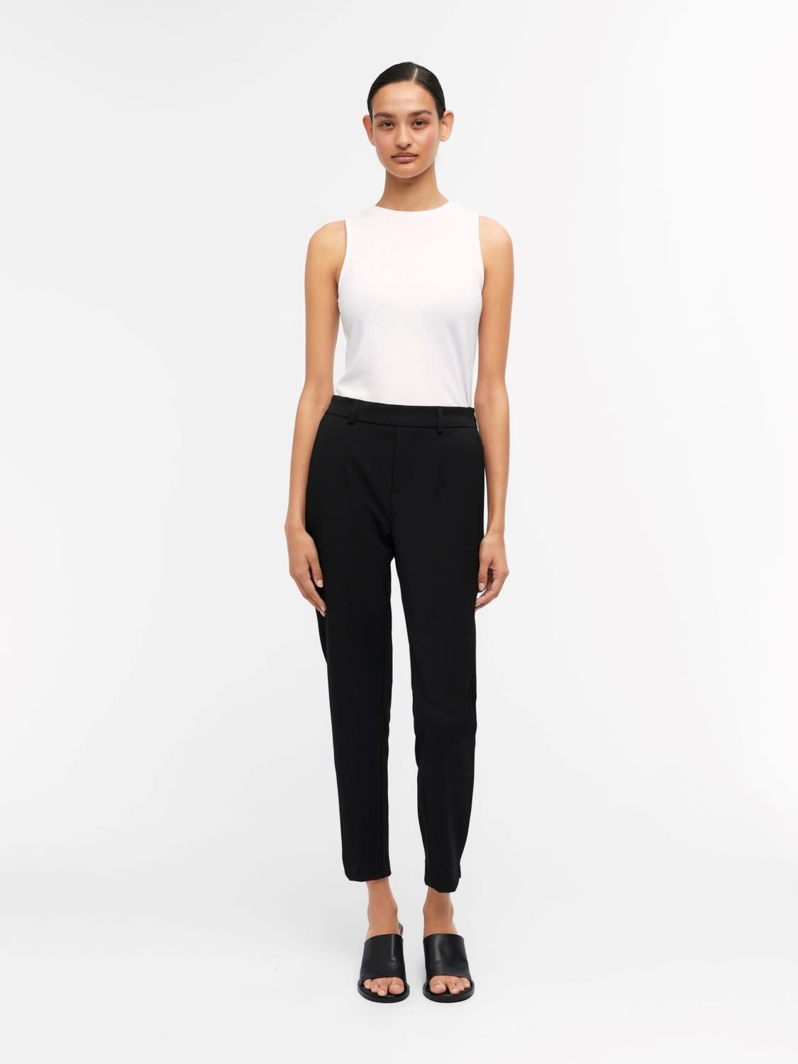 OBJECT OBJECT - Broek Lisa slim pant black / zwart