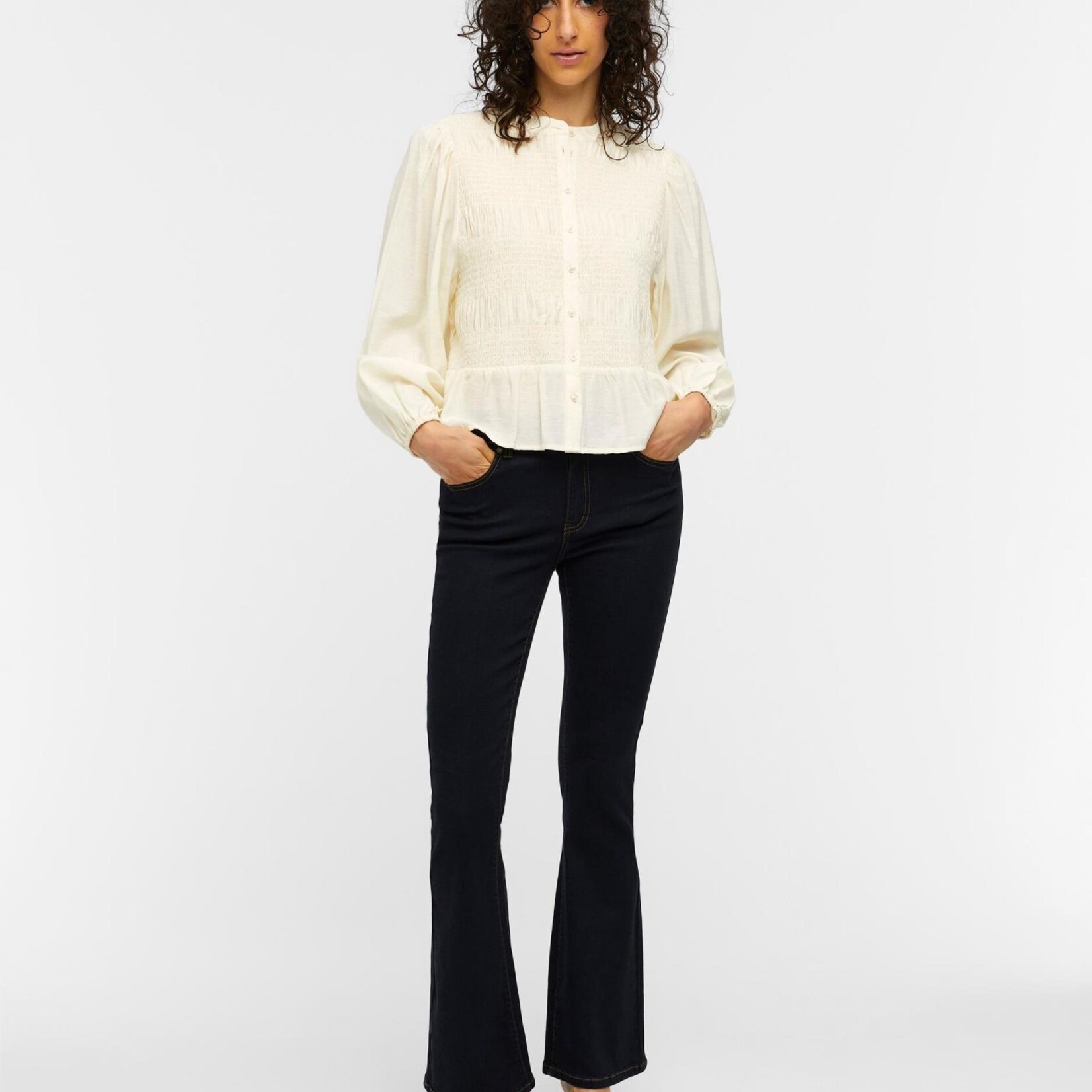 OBJECT OBJECT - Jeans Naia flared dark blue denim Maat S