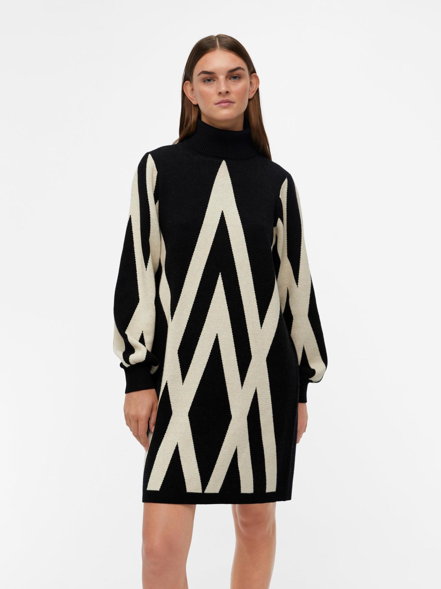 OBJECT OBJECT - Ray knit dress black sandshell graphic MAAT XS