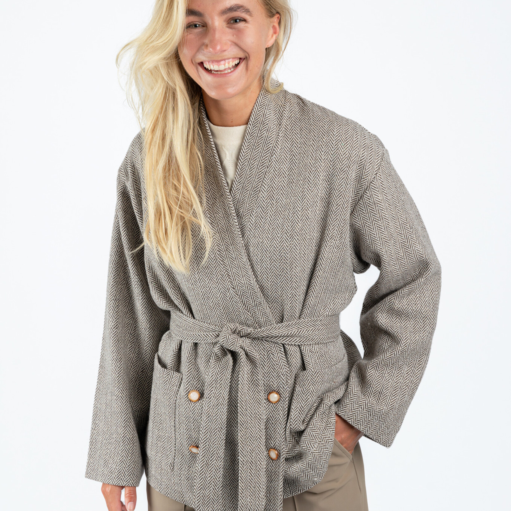 FLURESK FLURESK - Jacket Jizz Sahara/Roomwit MAAT 38