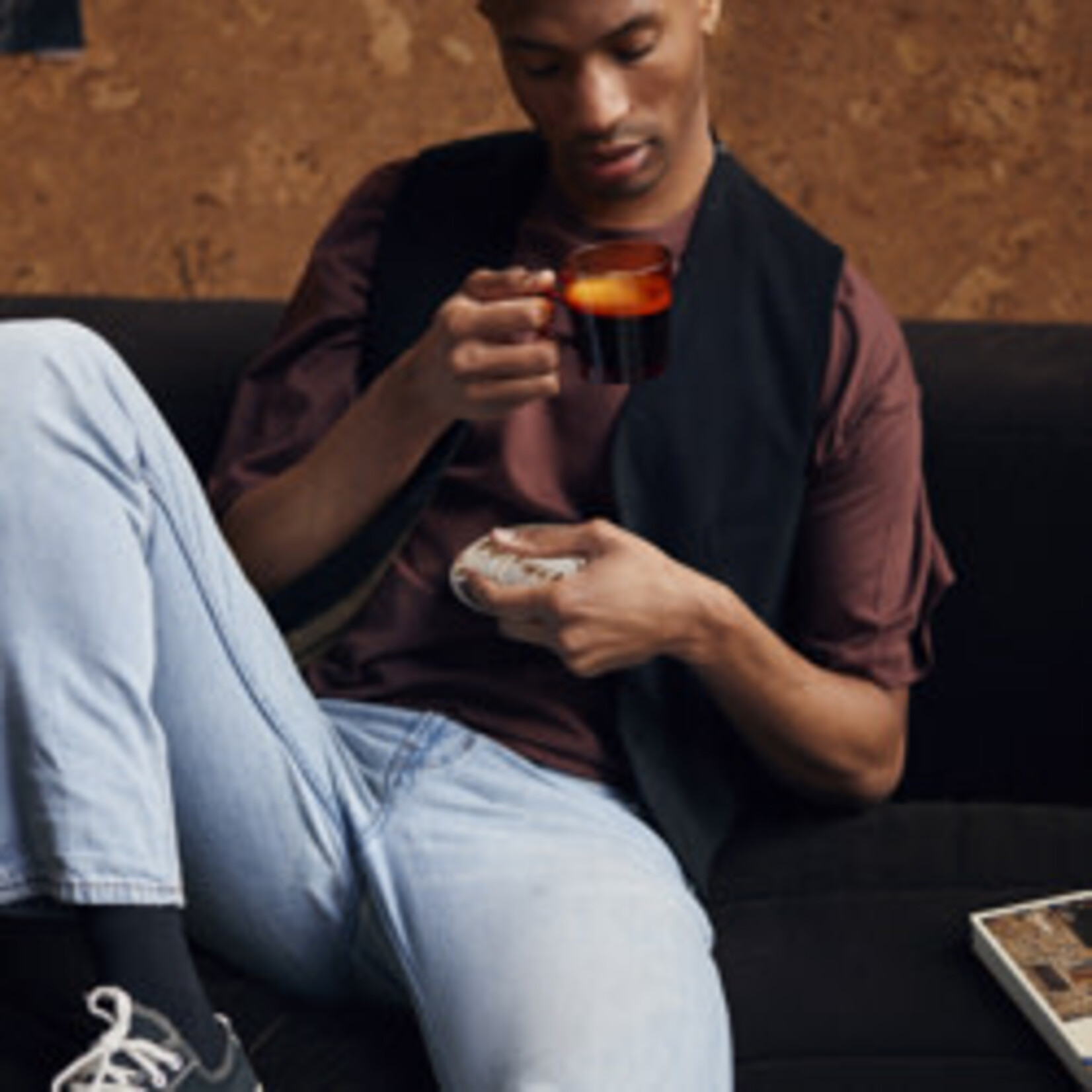 HKLIVING HKLIVING - 70's Koffie kop glas amber per stuk