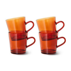 HKLIVING HKLIVING - 70's glassware Coffee cup amber per stuk