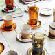 HKLIVING HKLIVING - 70's glassware tea glasses set Amber brown van 4 AGL4507