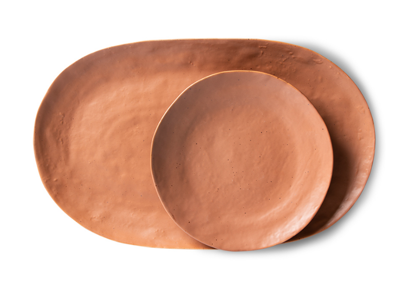 HKLIVING HKLIVING - Bold&Basic ceramics serving tray brown ACE7095