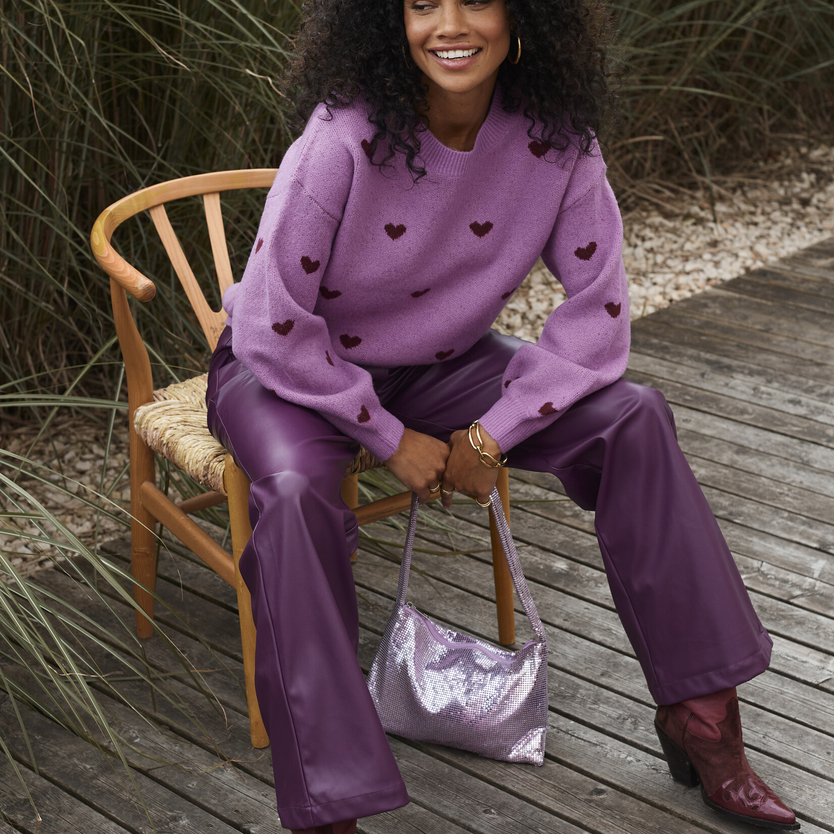 YDENCE YDENCE - Pants Marlee aubergine