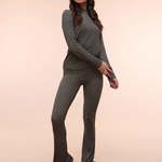 AMBIKA AMBIKA - Flared broek bloemen zwart/zand MAAT L