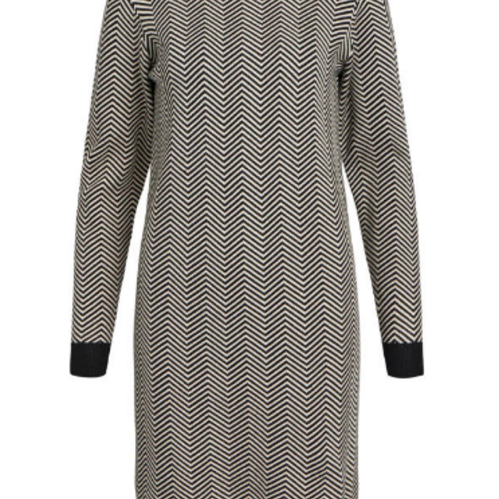 OBJECT OBJECT - Ray knit dress black sandshell zigzag